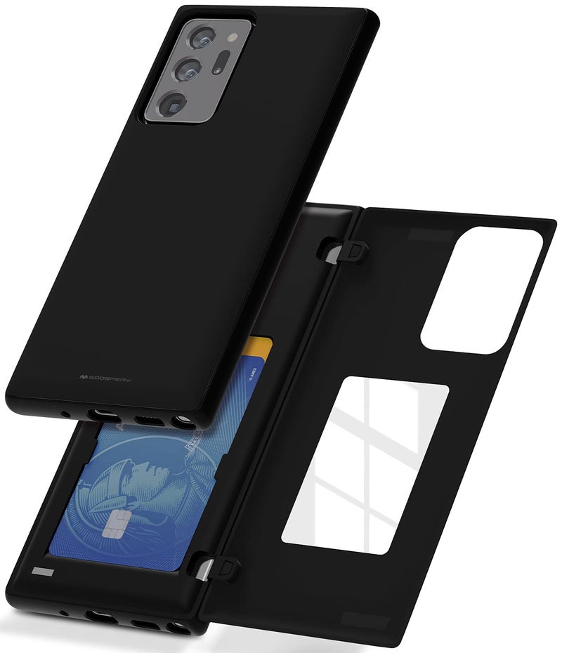 GOOSPERY for Samsung Galaxy Note 20 Ultra 6.9"(2020) Card Holder Wallet Case, Easy Magnetic Door Closure Protective Dual Layer Bumper Sturdy Phone Back Cover with Hidden Mirror (Black) - Image 1